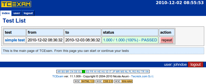 TCExam screenshot QG037