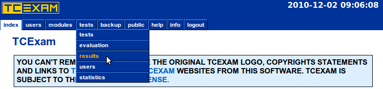 TCExam screenshot QG039